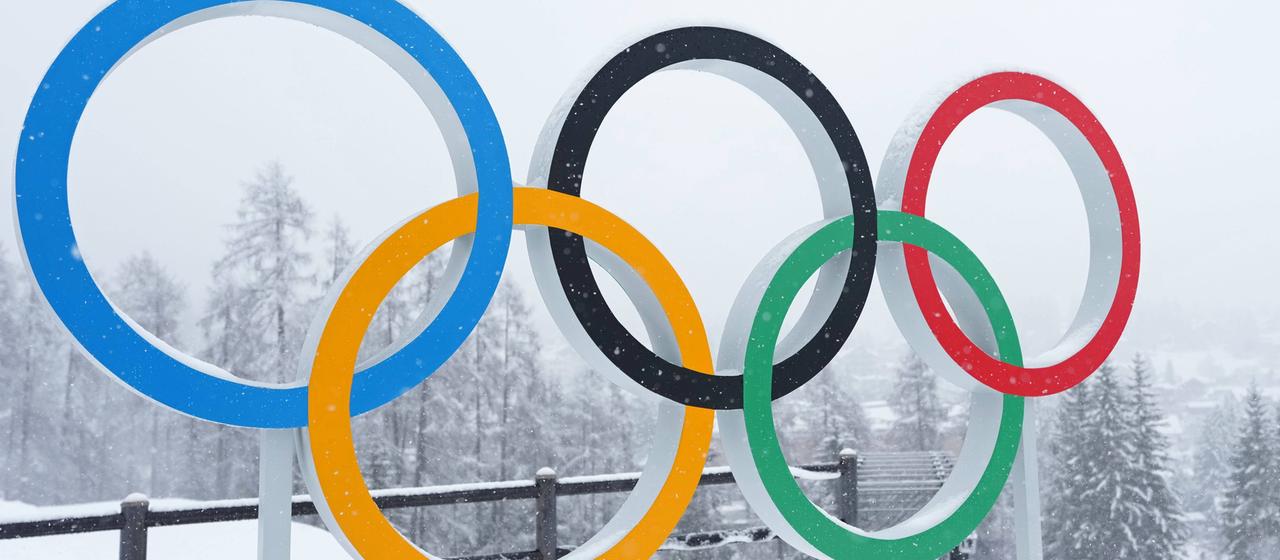 Die olympischen Ringe in Cortina